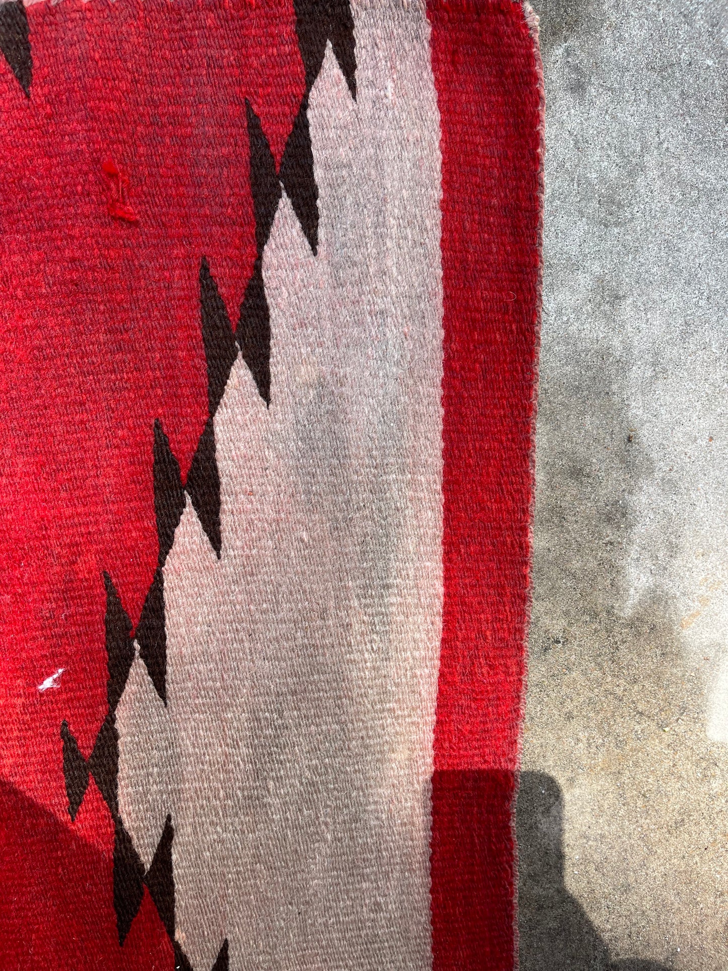 Red Color Bleed being removed on a Navajo rug