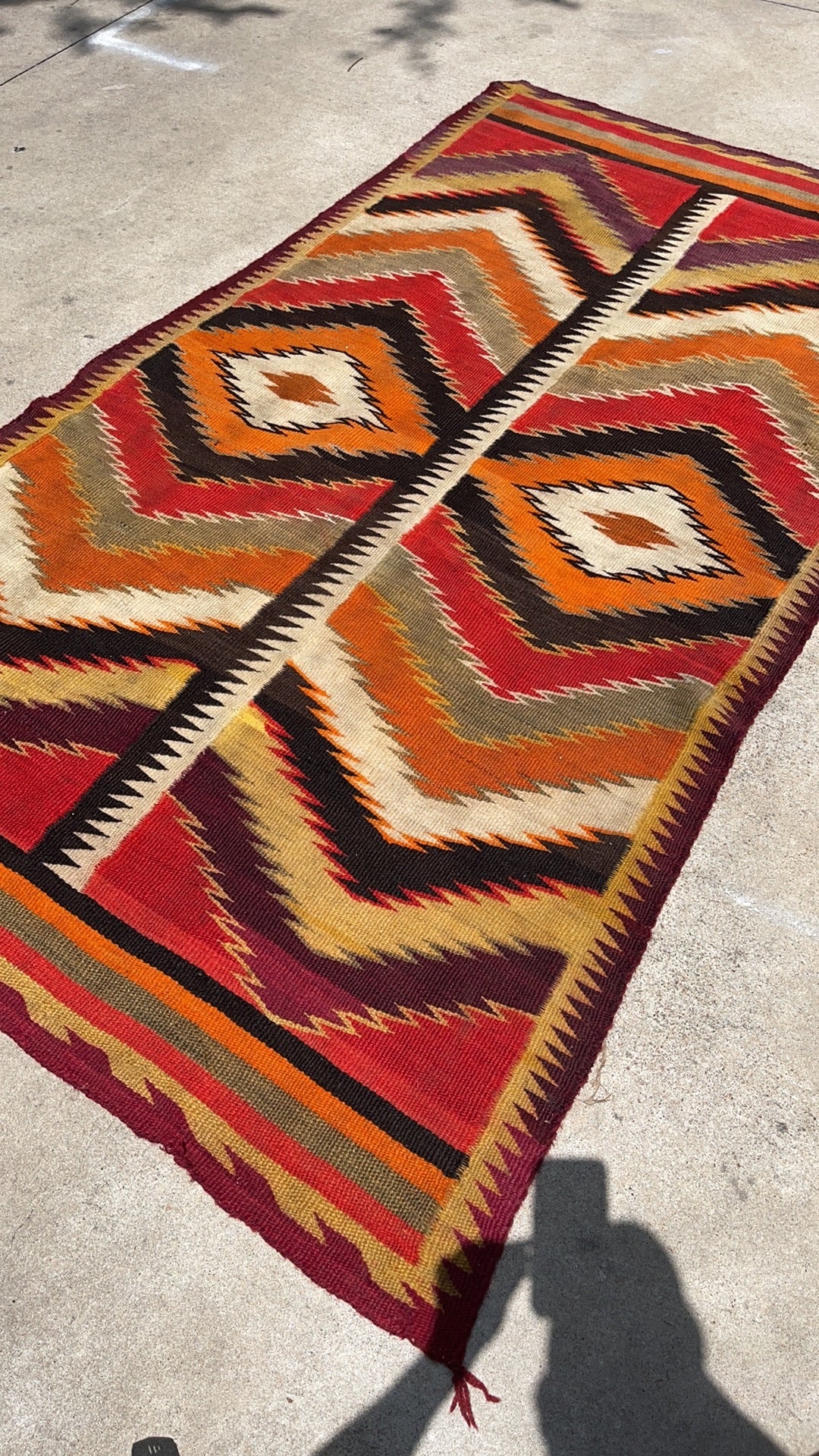Antique Navajo Dine Transitional Eye Dazzler Rug, Circa 1885 - 1895