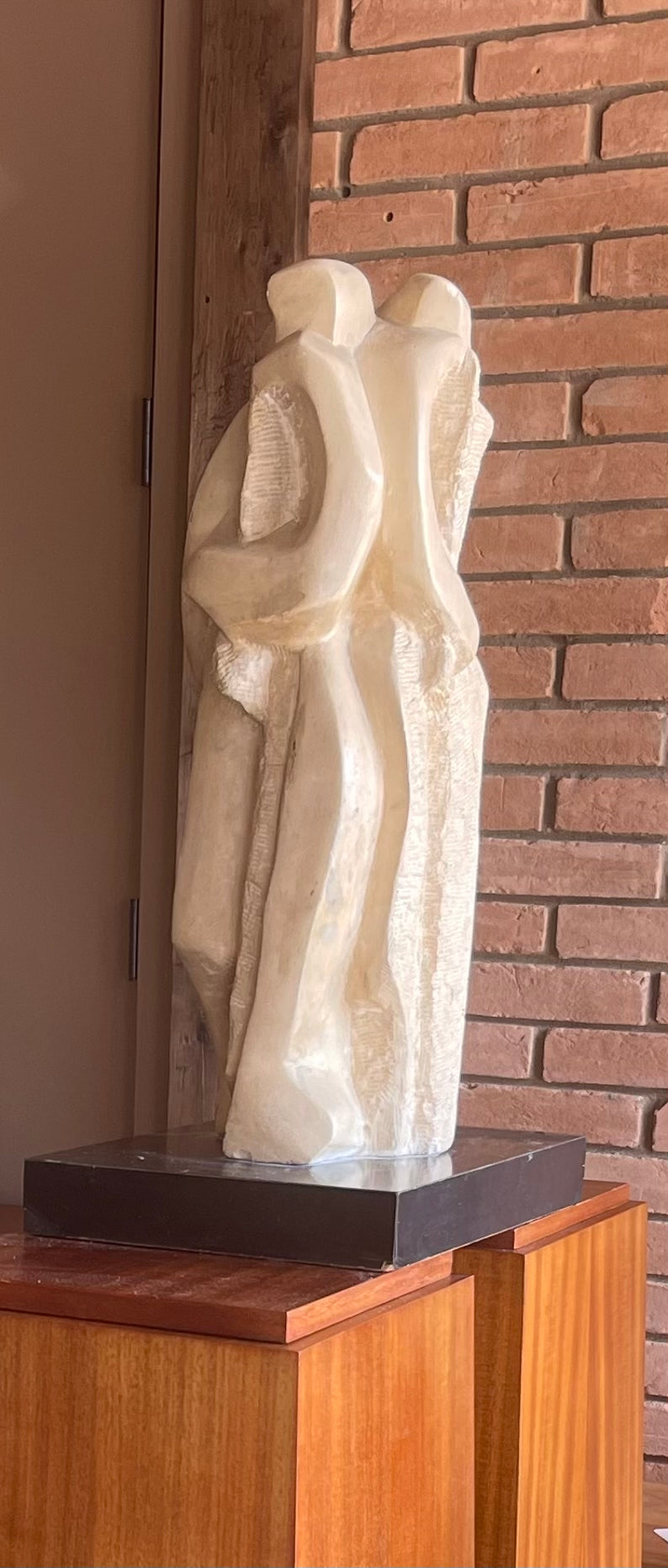 Mid-Century American Carved Cubist Stone Sculpture