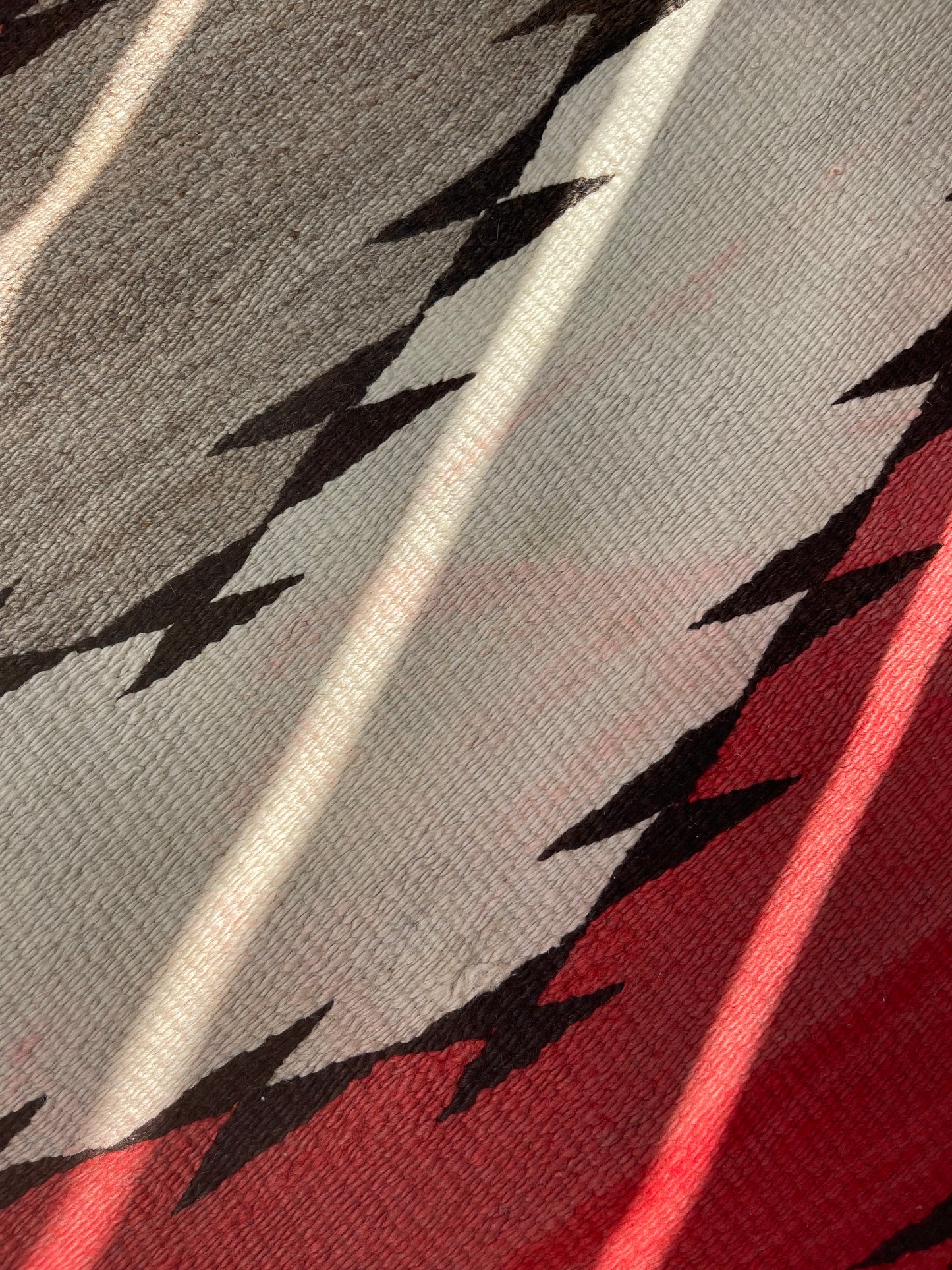 Red Color Bleed being removed on a Navajo rug