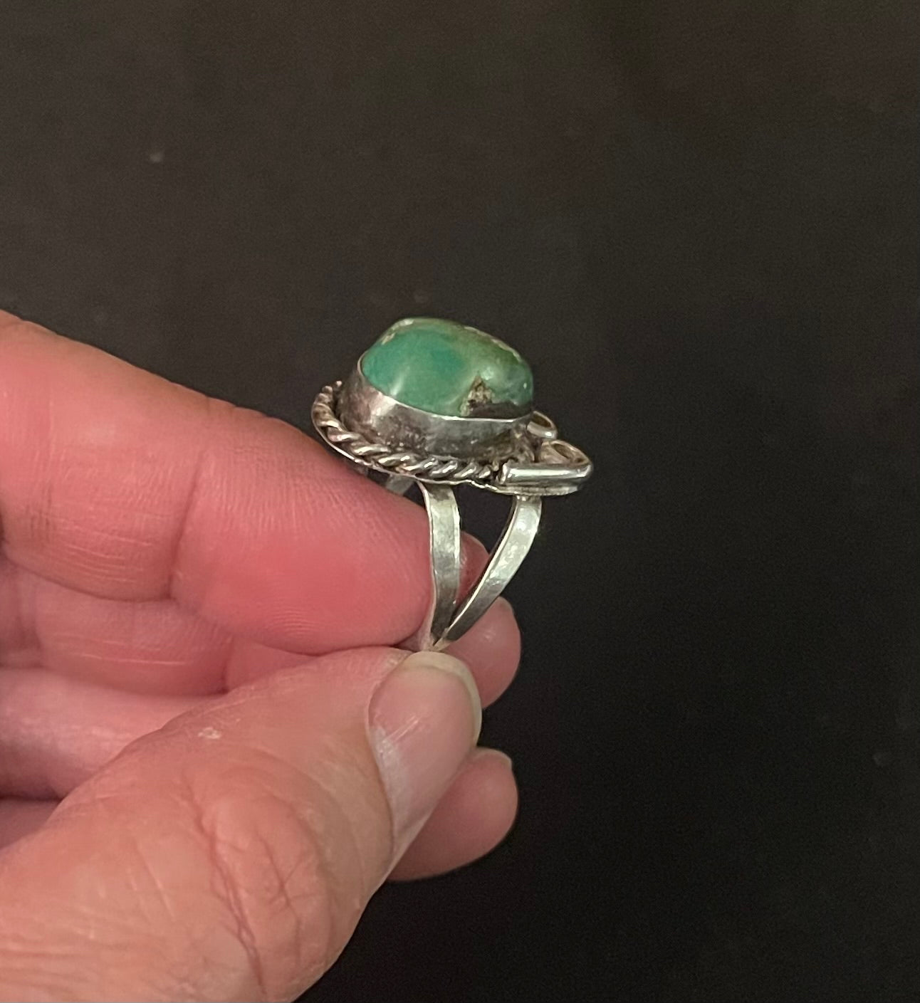 An Old Sterling & Turquoise Navajo Dine Ring
