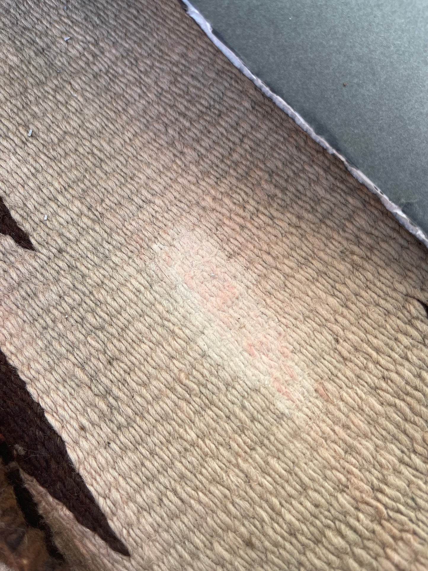 Red Color Bleed being removed on a Navajo rug