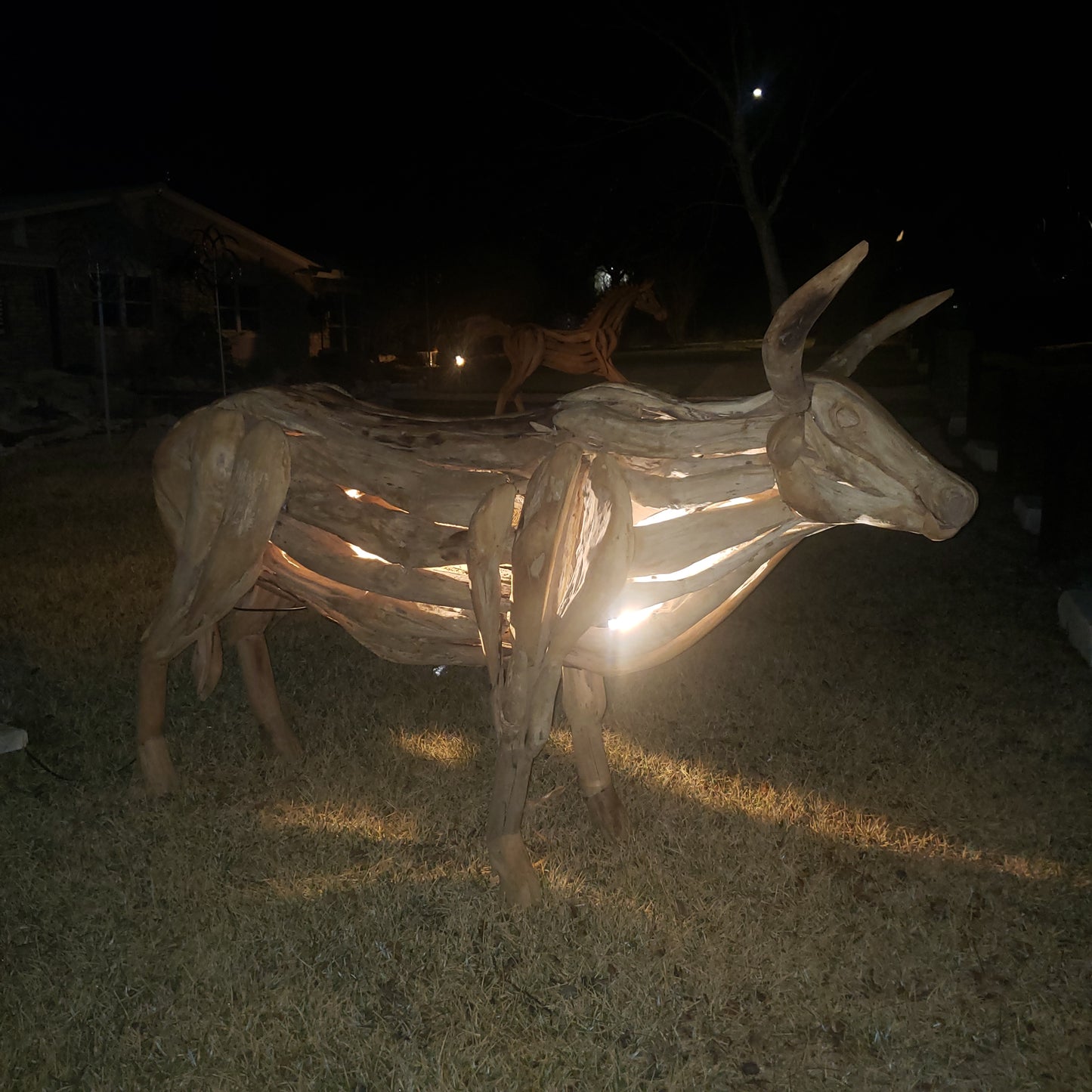 Large driftwood LongHorn Sculpture
