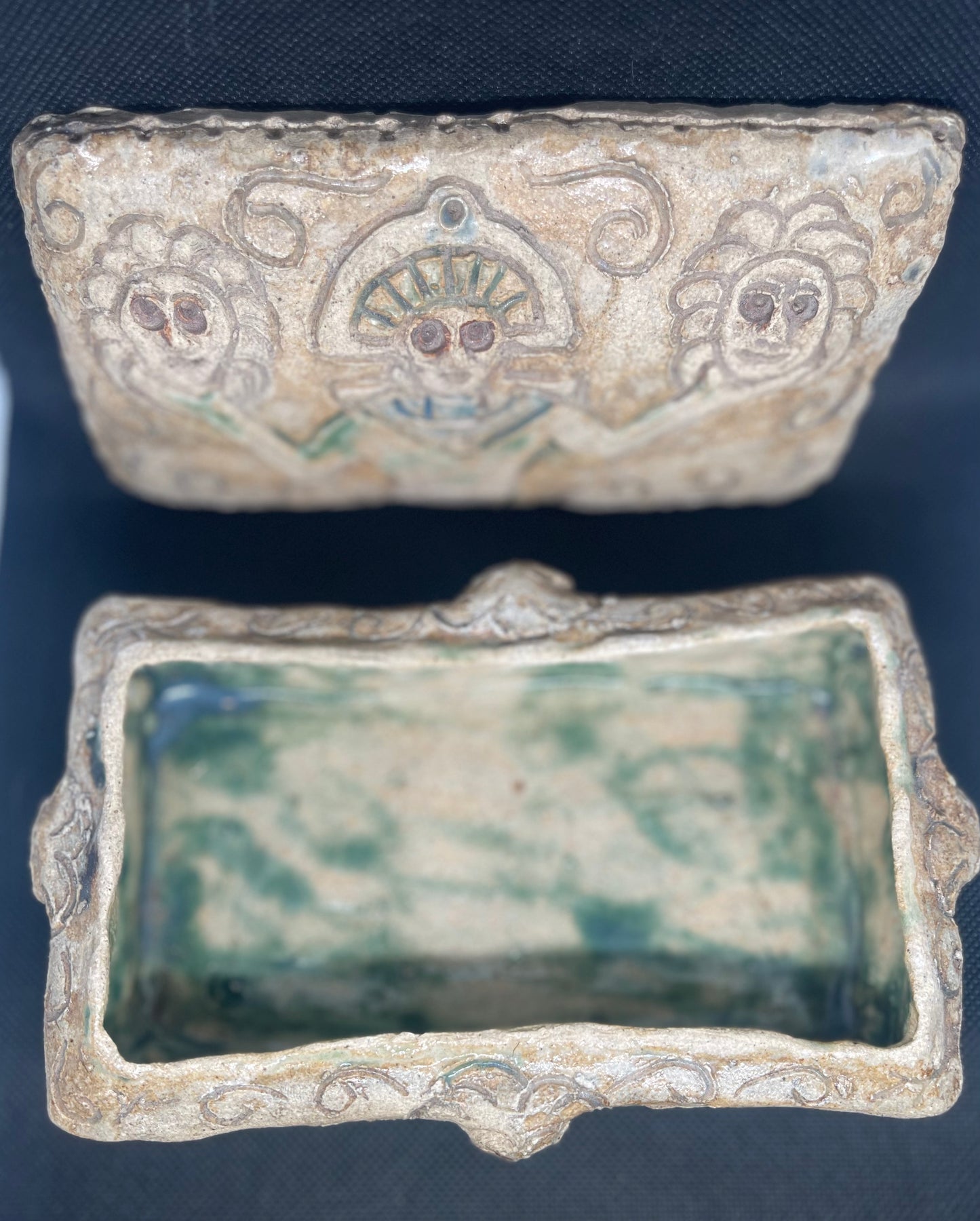 Vintage Ceramic Art Box with fitted lid