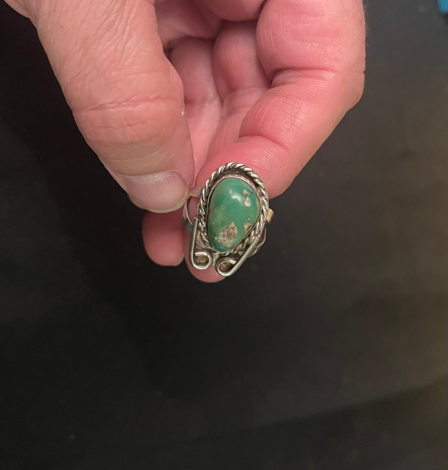 An Old Sterling & Turquoise Navajo Dine Ring