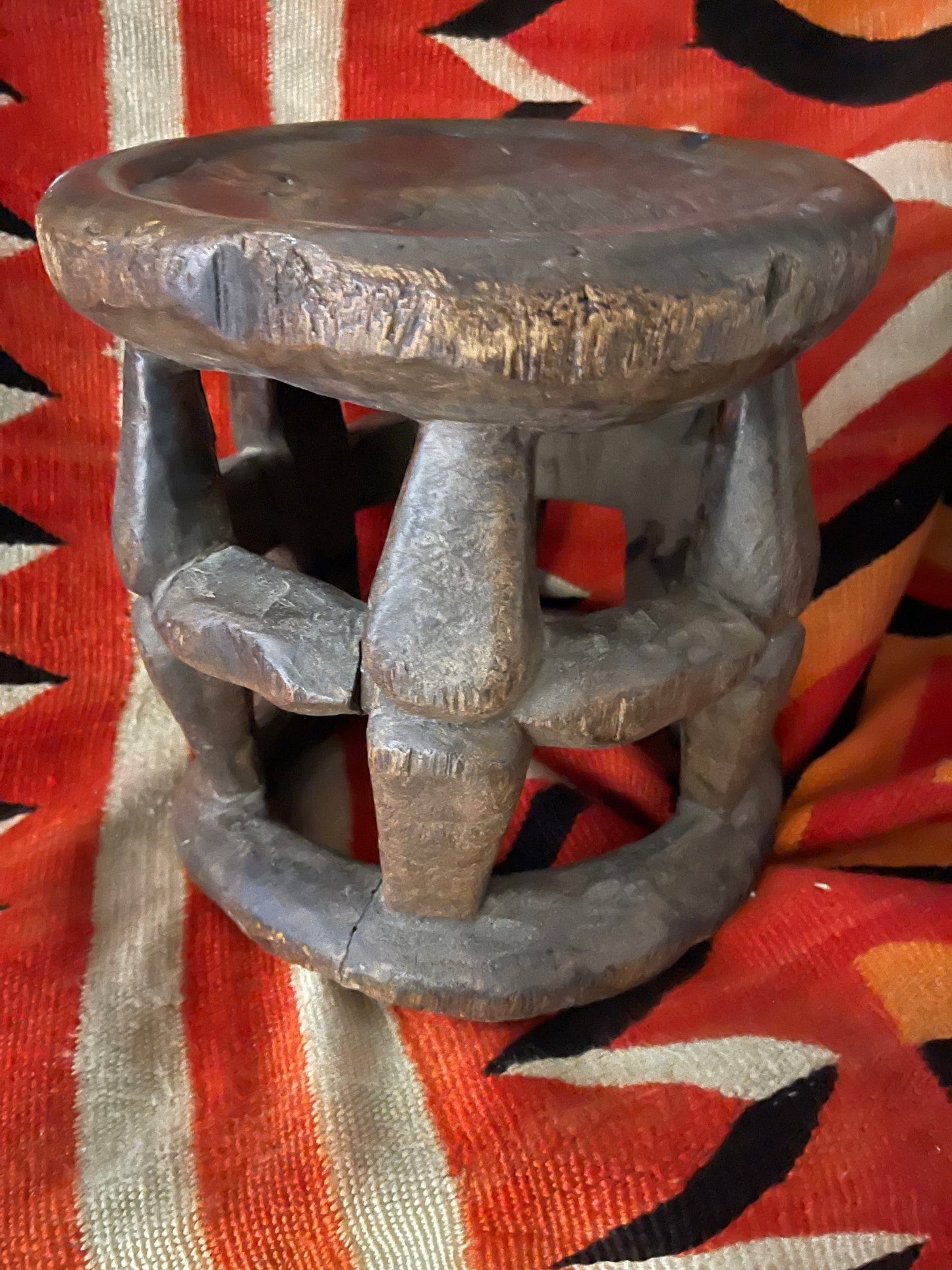 Old African Bamileke,Cameroon,W. Africa Abstract Stool