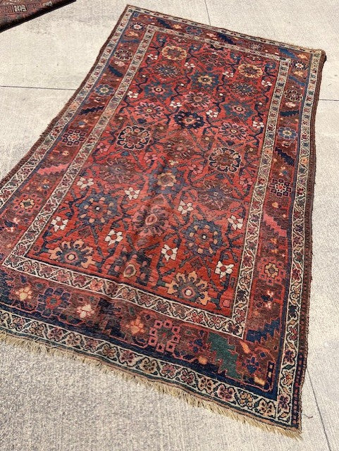 Antique Persian Bidjar with an overall Mina Khani Trellis design