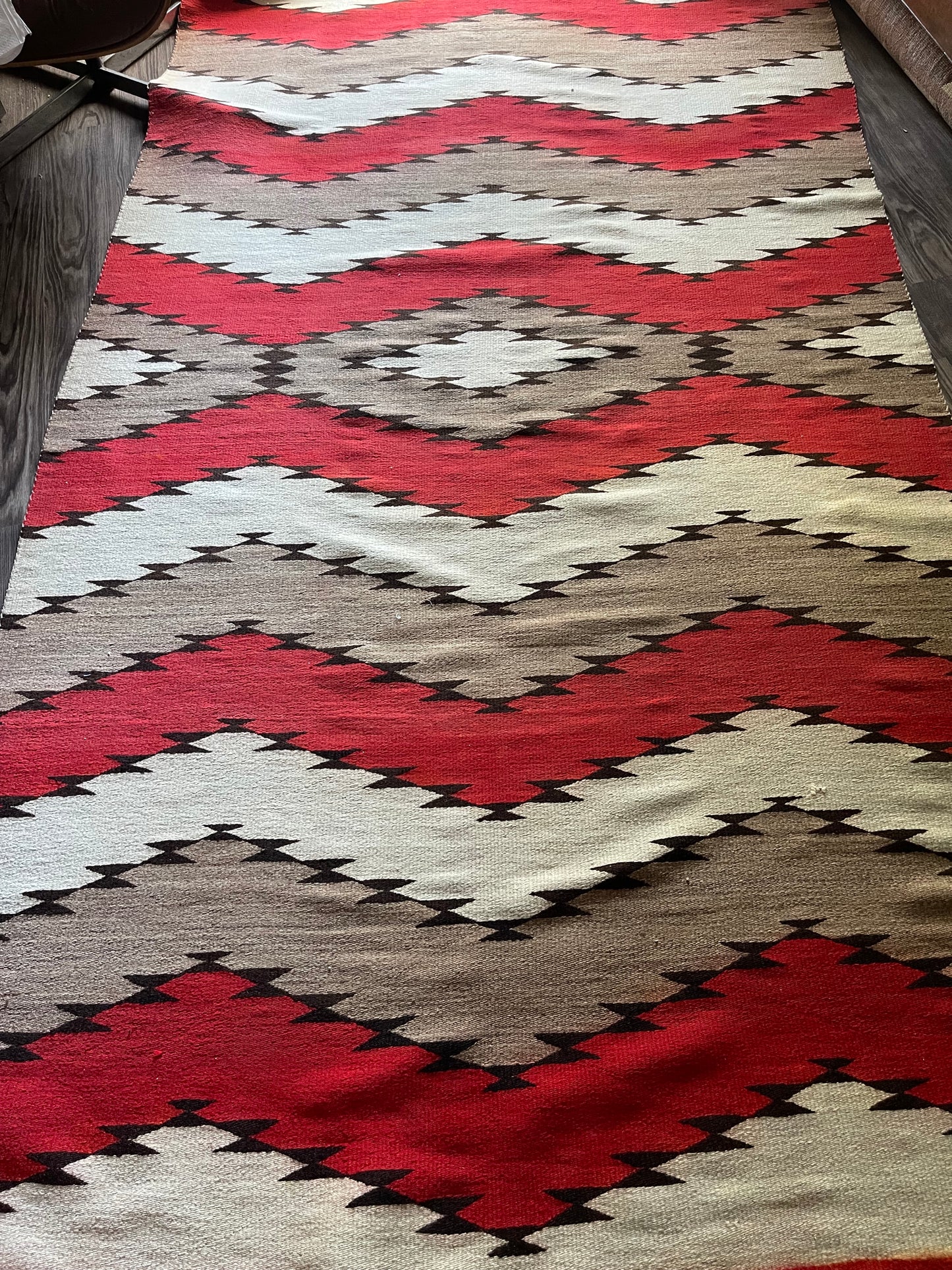 Red Color Bleed being removed on a Navajo rug