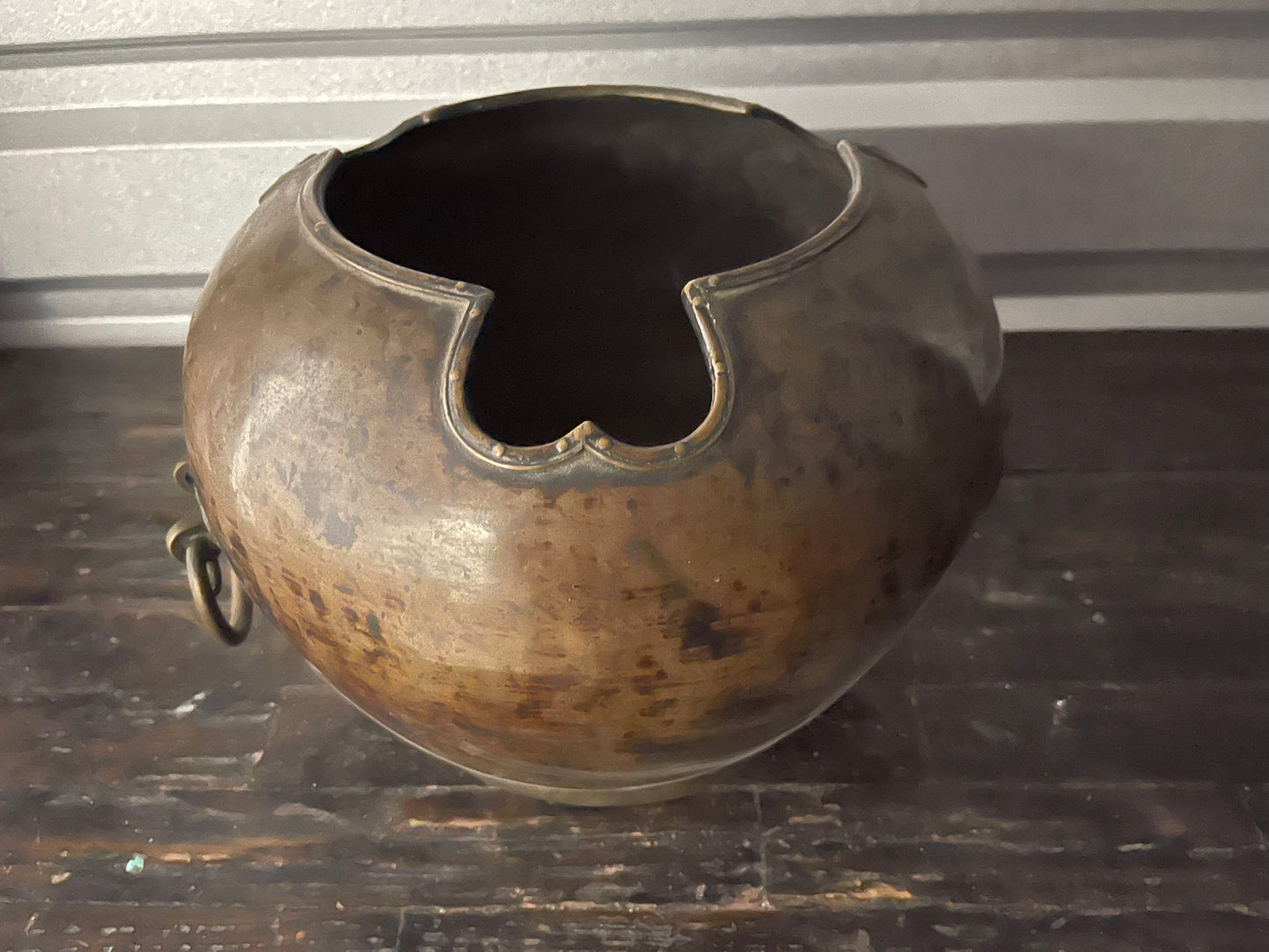 Antique Japanese fine quality metal vessel with handles