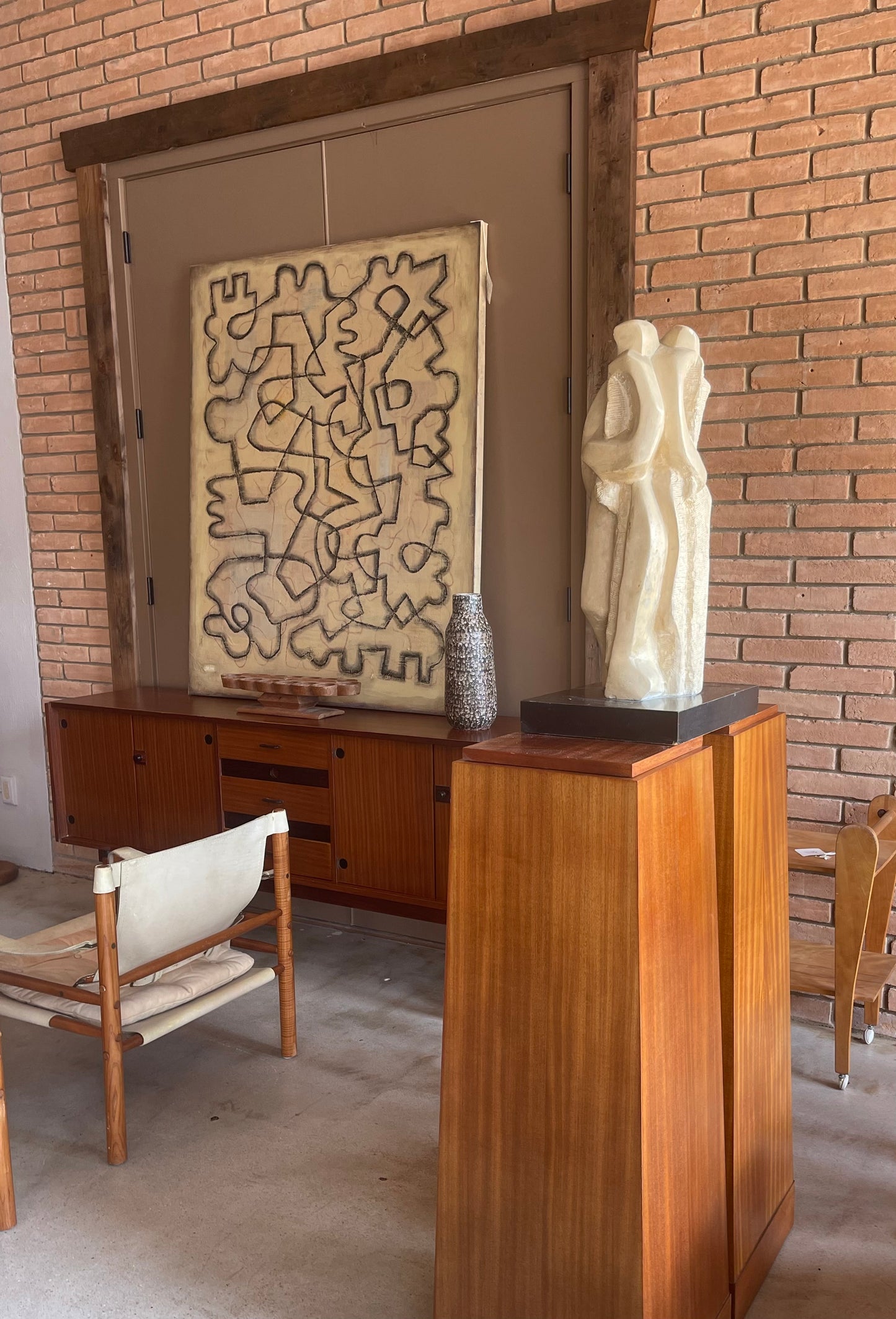 Mid-Century American Carved Cubist Stone Sculpture