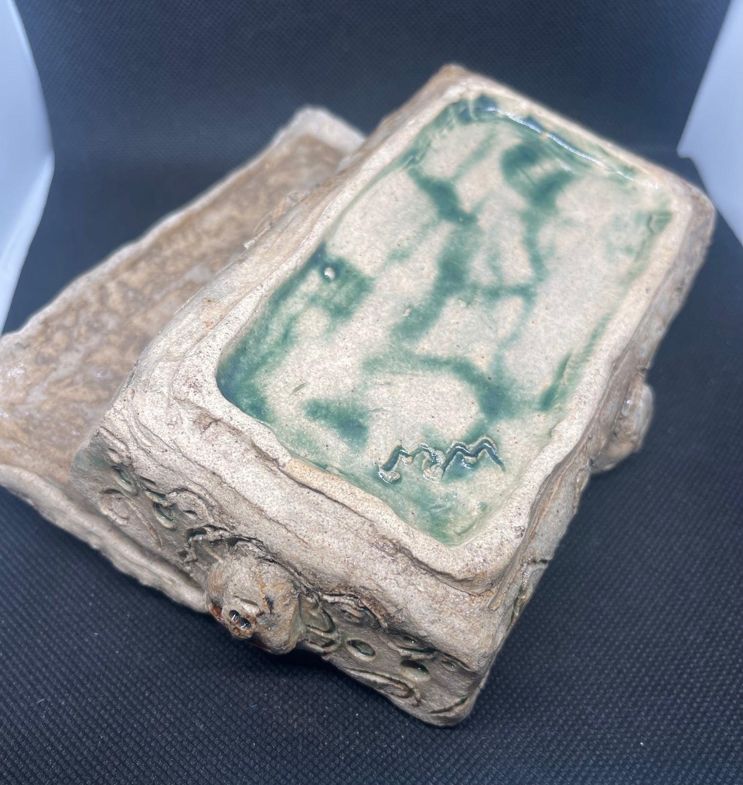 Vintage Ceramic Art Box with fitted lid