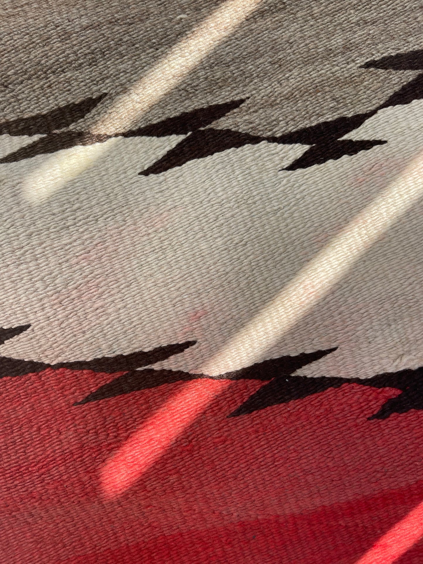 Red Color Bleed being removed on a Navajo rug