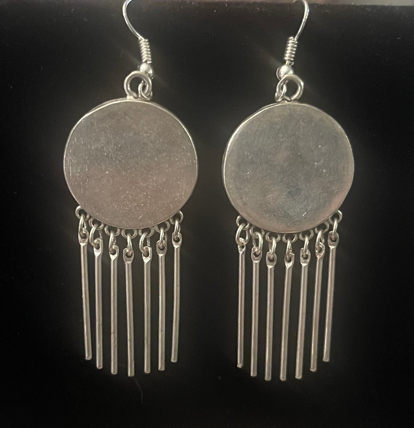 Boho Old Embroidery Round Earrings