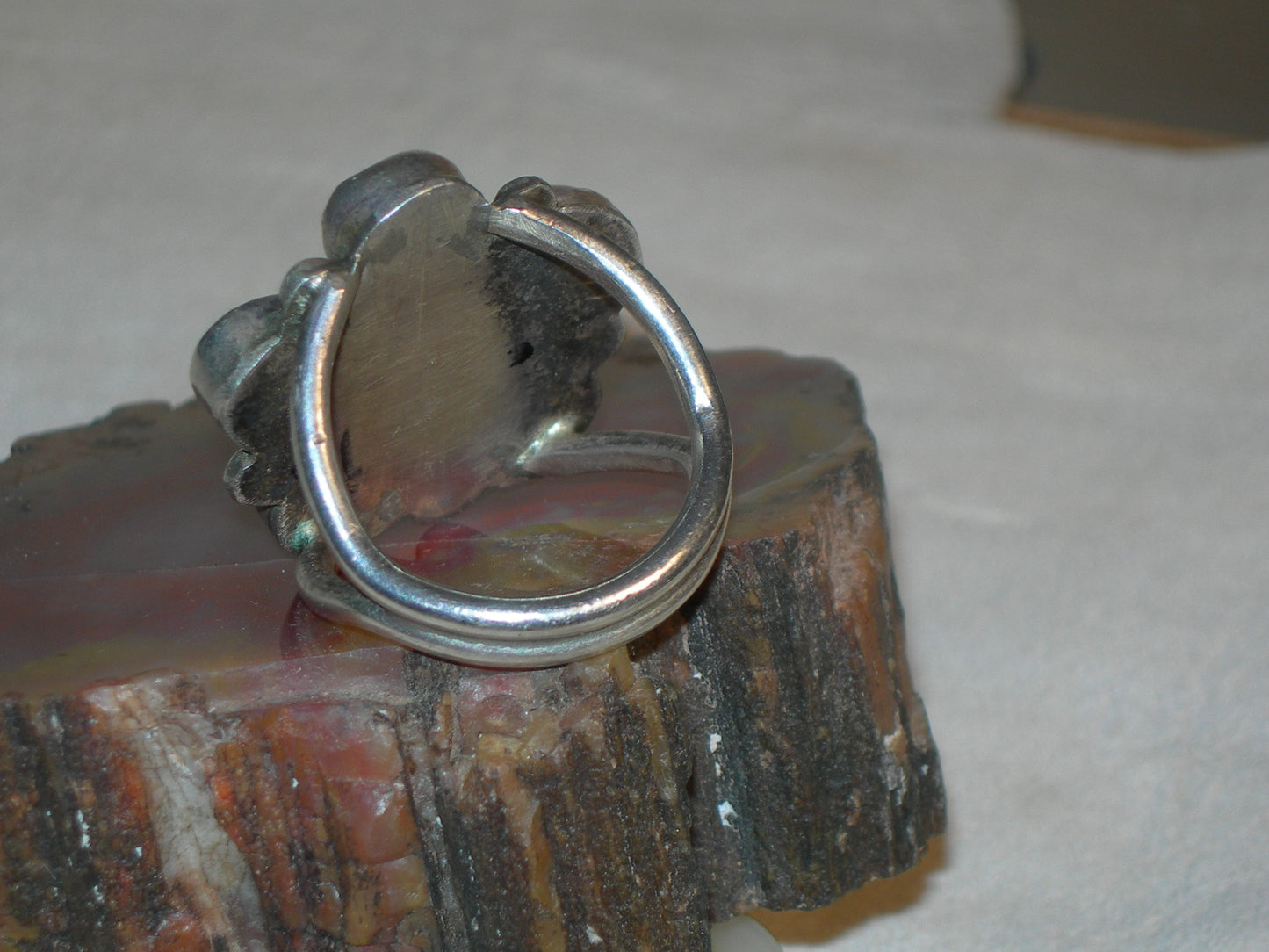 Antique Silver & Turquoise Native American Zuni Ring