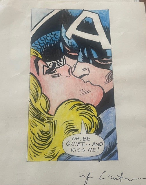 Original sketch titled " Oh be quiet ... and kiss me!" signed R Lichtenstein - Provenance available