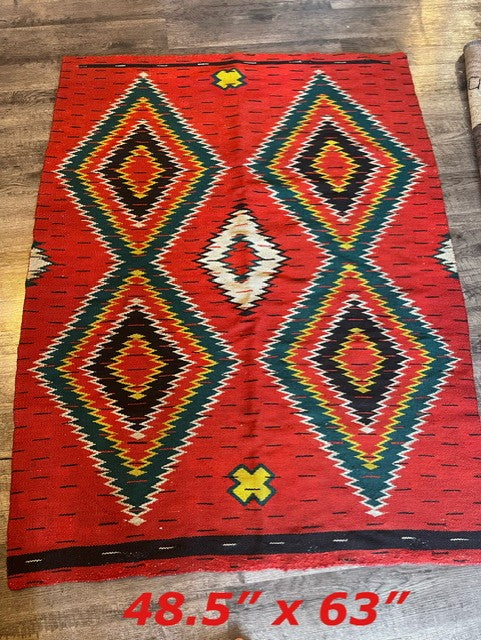 Vintage Navaj Rug, Navajo Transitional Blanket/Rug with a rare Saltillo Serape Design, ca 1890 - 1900