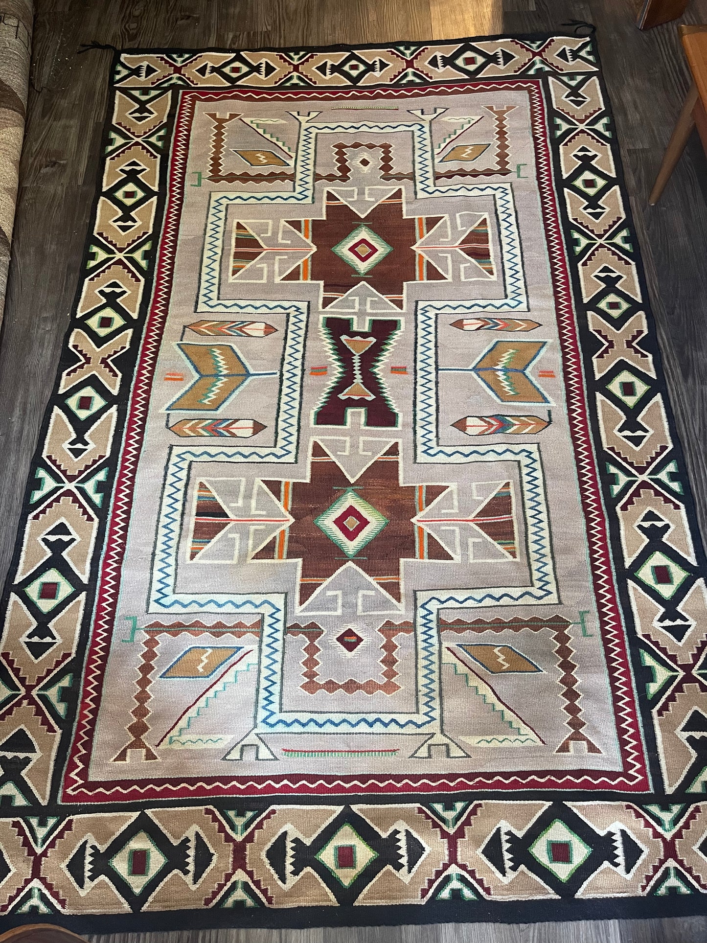 Antique Navajo Dine Teec Nos Pos Rug, Circa 1899 - !915