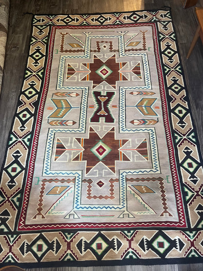 Antique Navajo Dine Teec Nos Pos Rug, Circa 1899 - !915