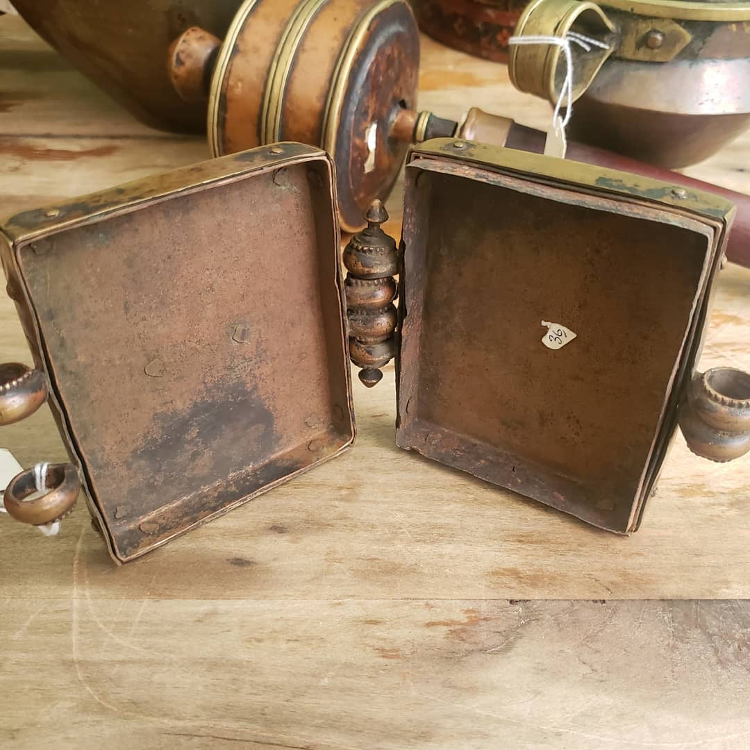 Antique Tibetan Brass & Copper Gau Box