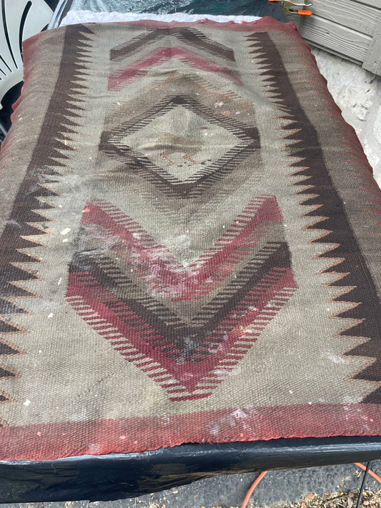 Restoring a Fire Damage Navajo Rug