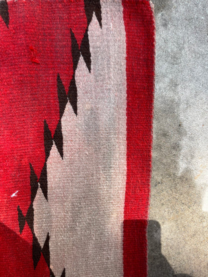 Red Color Bleed being removed on a Navajo rug