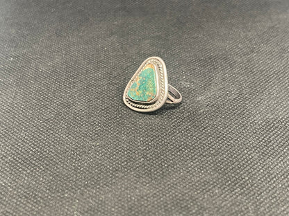 Great Navajo Dine Sterling Silver & Turquoise Fred Harvey era Ring