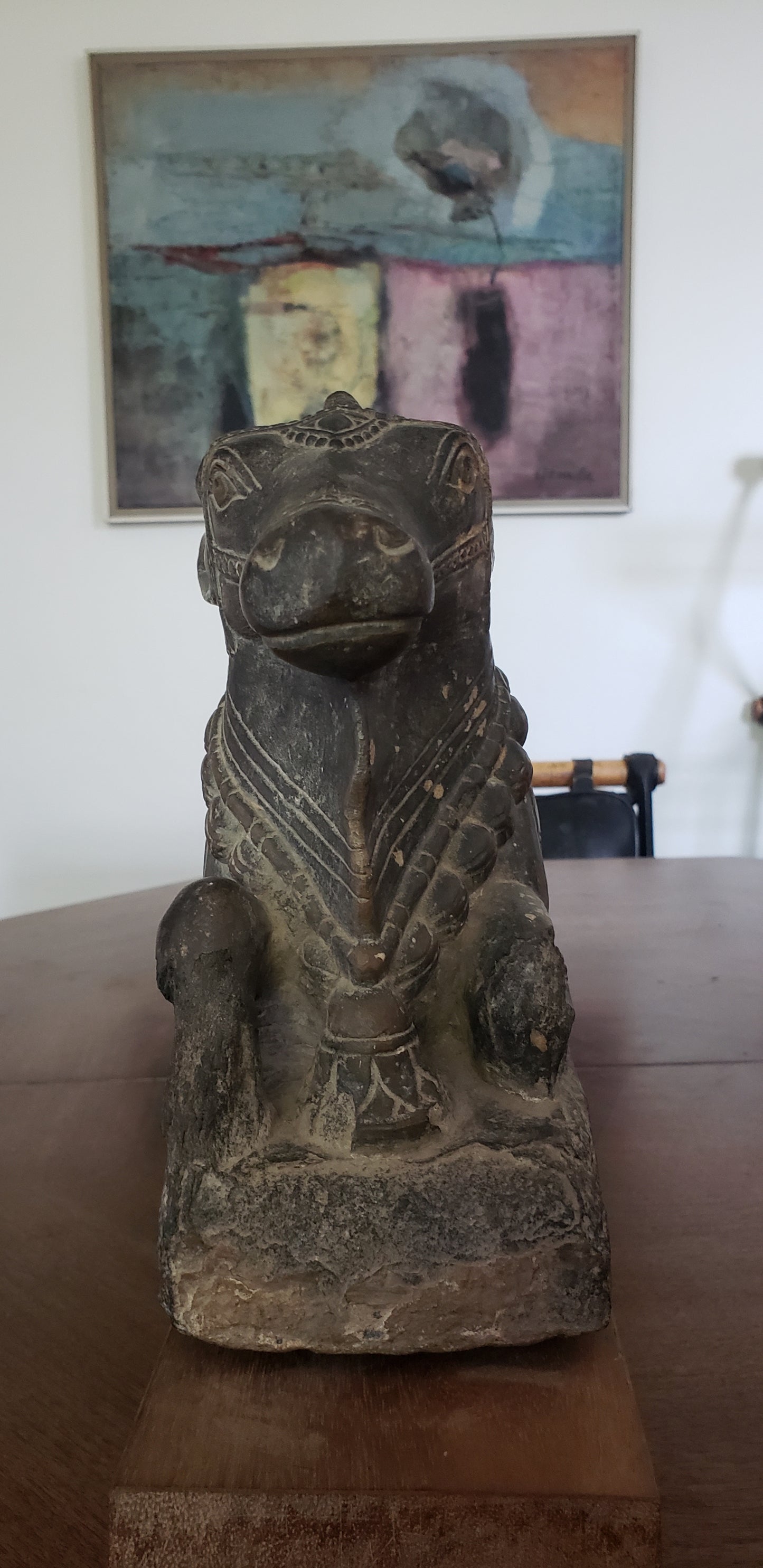 Antique Stone Carved Nandi