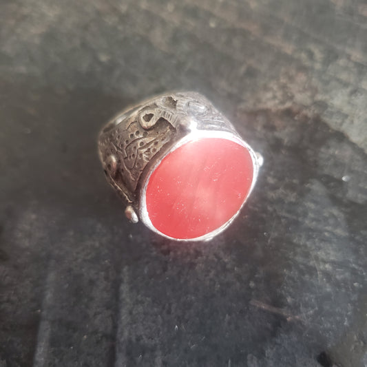 Antique Silver & Cornelian Chiefs Ring