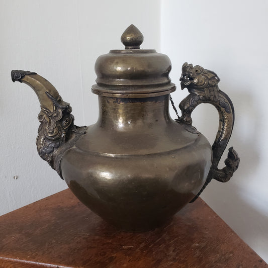 Antique Tibetan Tea-Pot with a Dragon spout and Handle