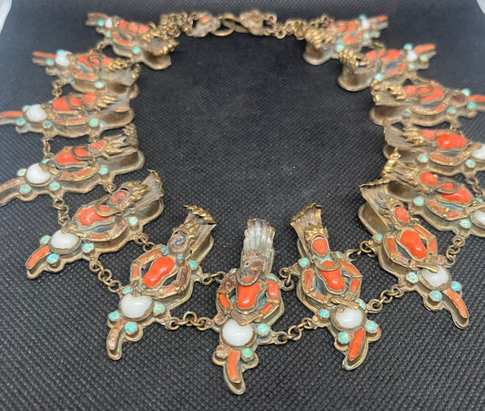Antique Tibetan/Nepalese Coral,River Pearls & Turquoise Necklace with Provenance