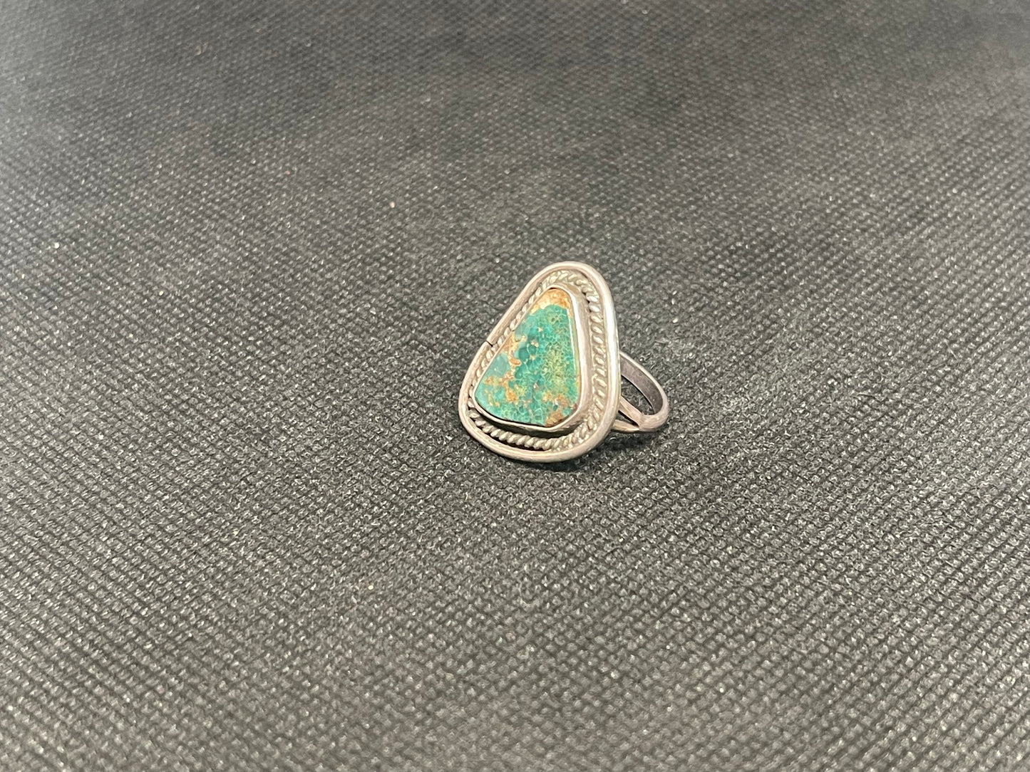 Great Navajo Dine Sterling Silver & Turquoise Fred Harvey era Ring