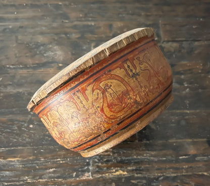 Antique Hand-Carved Solid Wood & Lacquer Spice Bowl