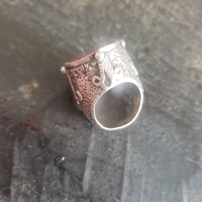 Antique Silver & Cornelian Chiefs Ring