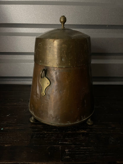 Antique Russian Brass & Copper Hand-Hammered Large Vessel