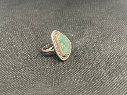 Great Navajo Dine Sterling Silver & Turquoise Fred Harvey era Ring