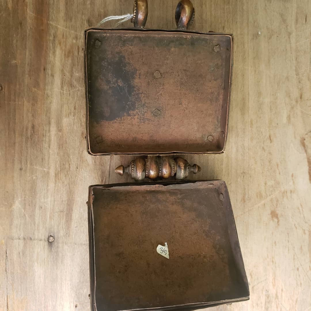 Antique Tibetan Brass & Copper Gau Box