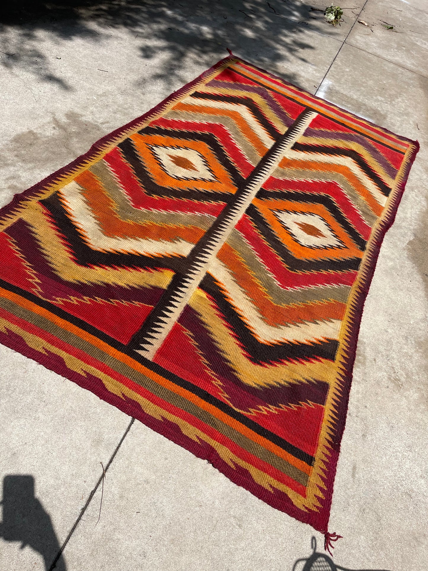 Antique Navajo Dine Transitional Eye Dazzler Rug, Circa 1885 - 1895