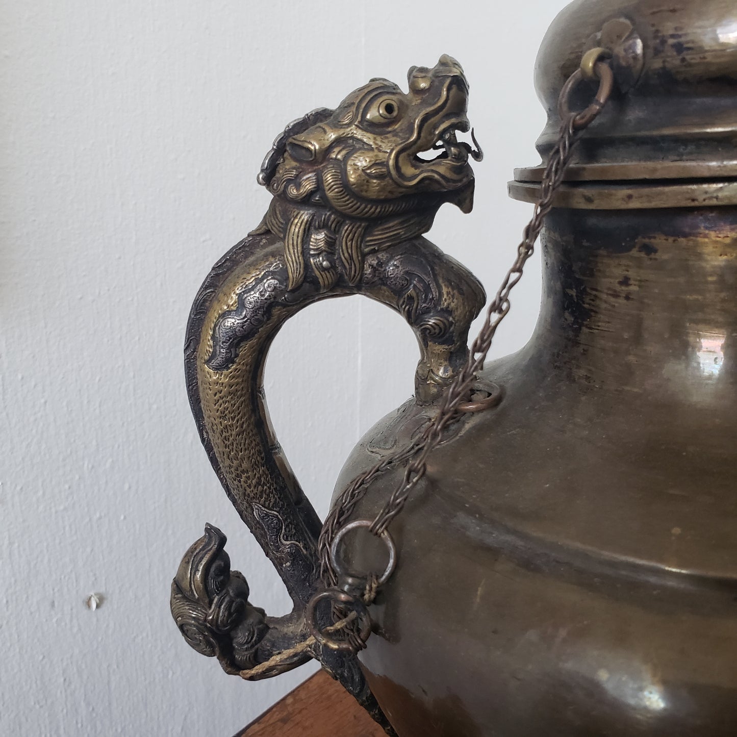 Antique Tibetan Tea-Pot with a Dragon spout and Handle