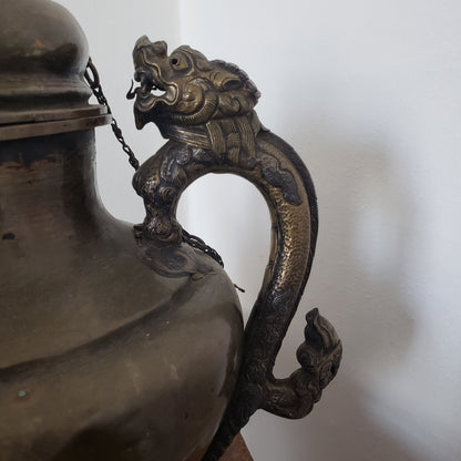 Antique Tibetan Tea-Pot with a Dragon spout and Handle