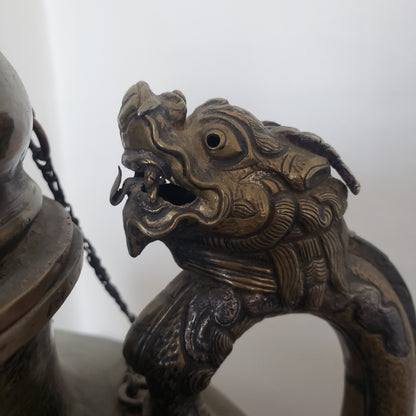 Antique Tibetan Tea-Pot with a Dragon spout and Handle
