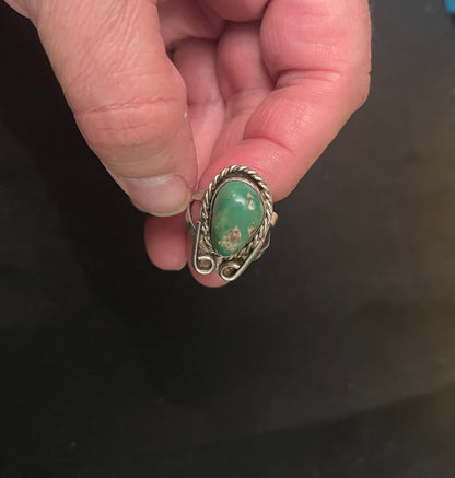 An Old Sterling & Turquoise Navajo Dine Ring