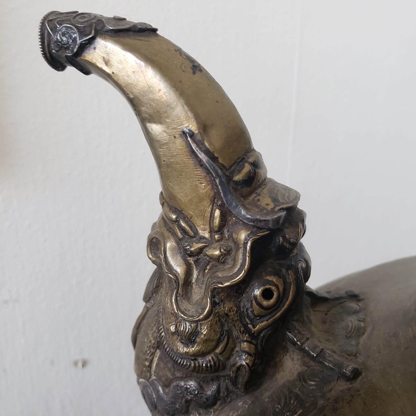 Antique Tibetan Tea-Pot with a Dragon spout and Handle