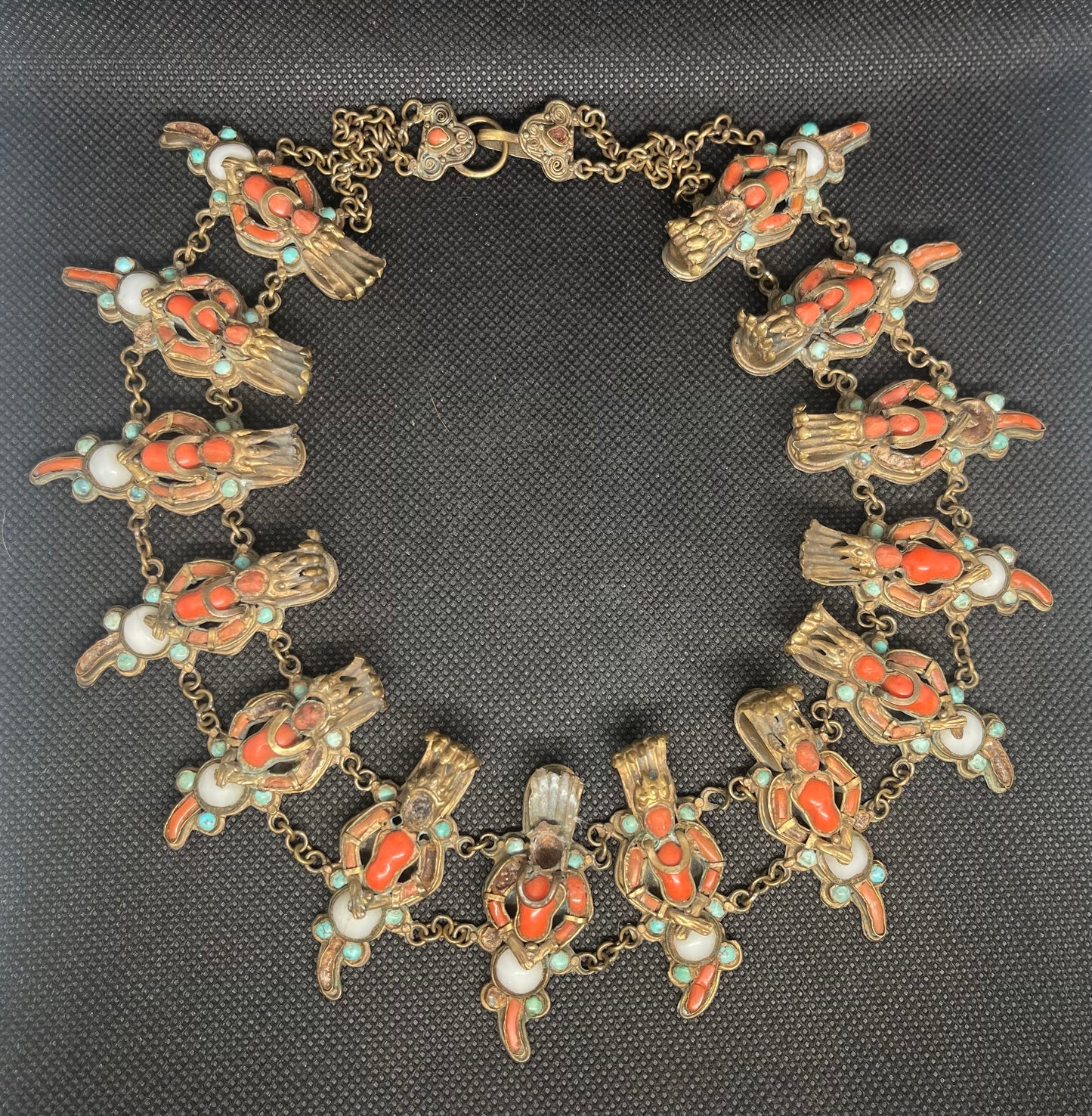 Antique Tibetan/Nepalese Coral,River Pearls & Turquoise Necklace with Provenance