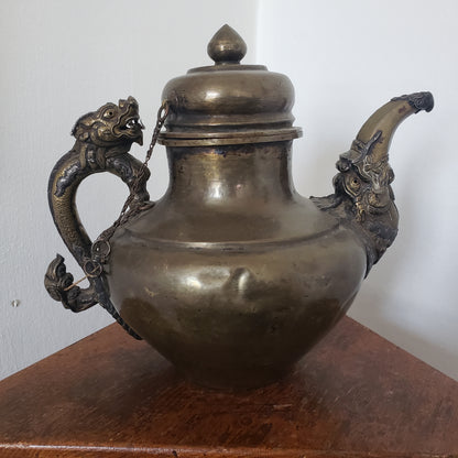 Antique Tibetan Tea-Pot with a Dragon spout and Handle