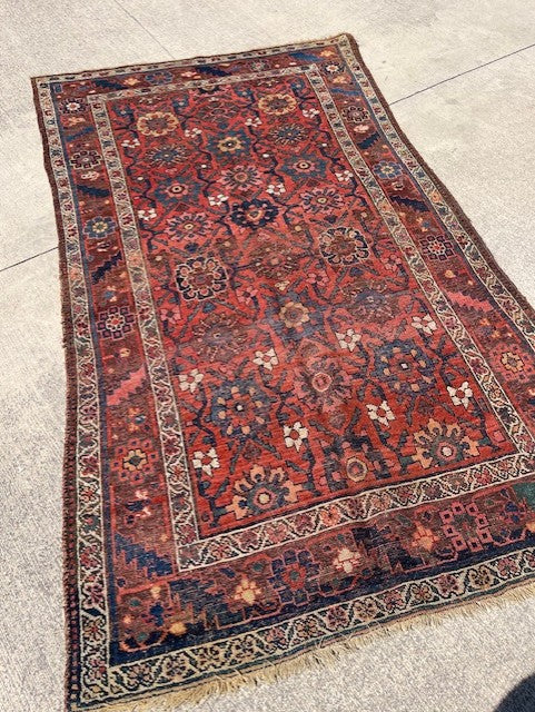 Antique Persian Bidjar with an overall Mina Khani Trellis design