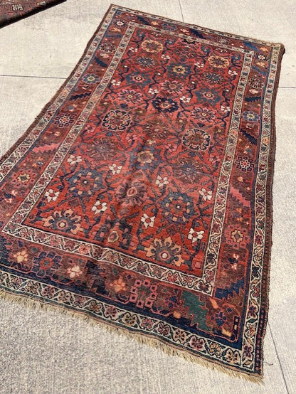 Antique Persian Bidjar with an overall Mina Khani Trellis design