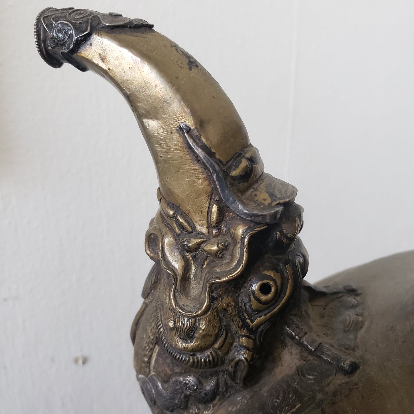 Antique Tibetan Tea-Pot with a Dragon spout and Handle