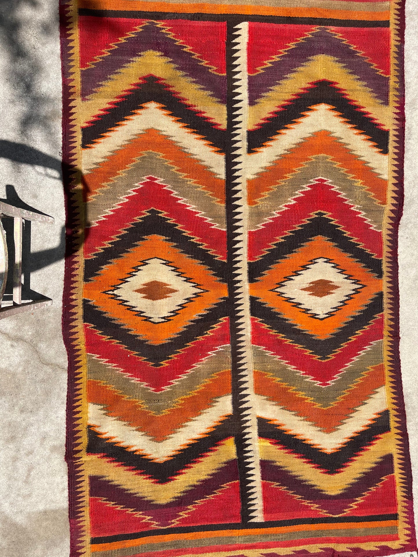 Antique Navajo Dine Transitional Eye Dazzler Rug, Circa 1885 - 1895