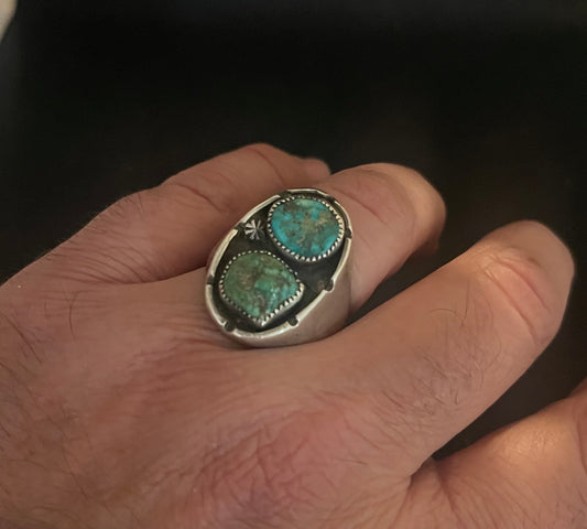 Vintage silver and turquoise Navajo Ring