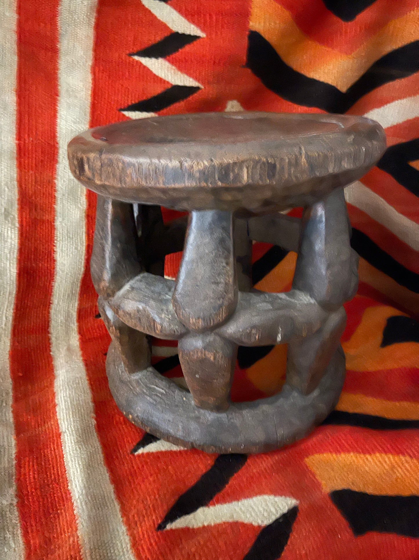 Old African Bamileke,Cameroon,W. Africa Abstract Stool